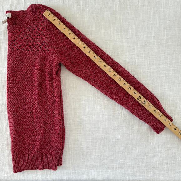 Ann Taylor LOFT Holiday Knit Sweater – 100% Cotton – Red Heather – Size Small - Picture 9 of 14